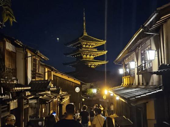 A group of people walking down a narrow street with a tall tower

AI-generated content may be incorrect.