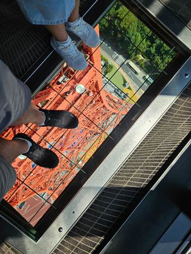 A person's feet on a glass window

AI-generated content may be incorrect.