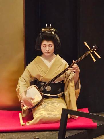 A person in a kimono playing a musical instrument

AI-generated content may be incorrect.