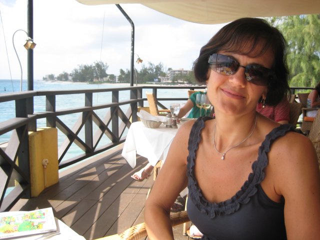 Caroline at the seafront restaurant