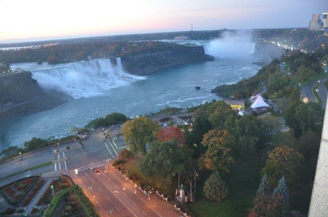 Dawn over Niagara Falls from the hotel balcony