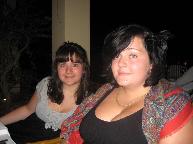 Sian and Holly at dinner
