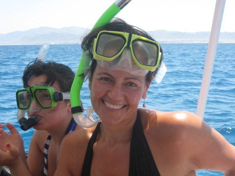 Caroline and Sian snorkelling