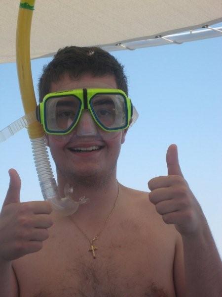 Anthony snorkelling thumbs up