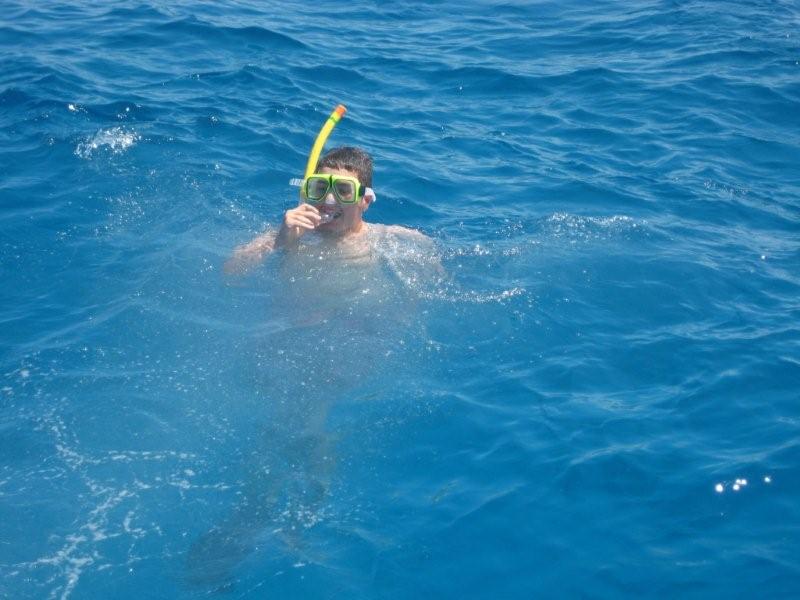 Anthony snorkelling in the sea