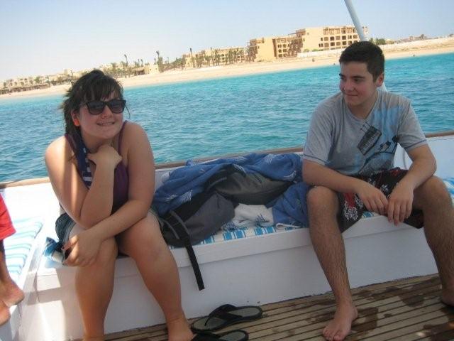 Sian and Anthony on the snorkelling boat