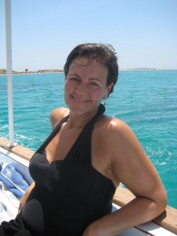 Caroline on the snorkelling boat