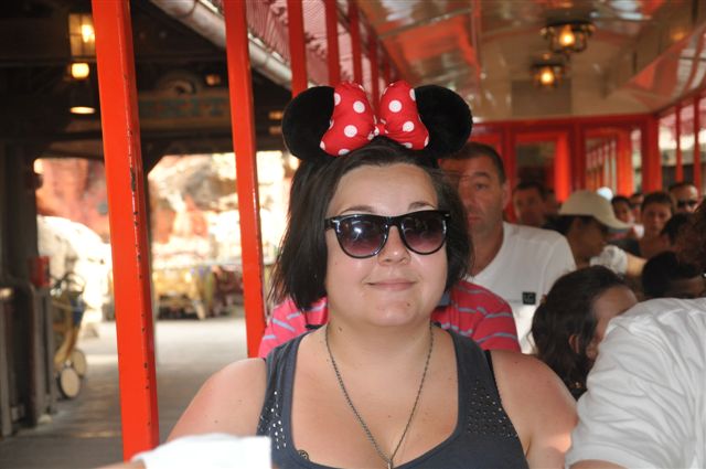 Minnie Mouse ears at the Main Street station