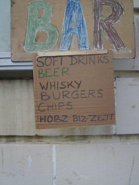 Cardboard bar sign - Hobz Biz-Zejt