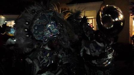 Carnival performers at Carmines restaurant
