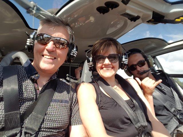 Checking in for the helicopter tour