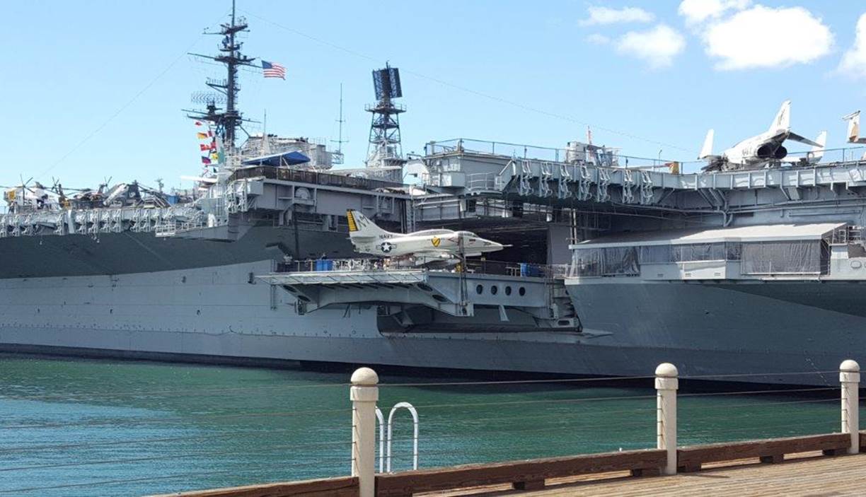 The USS Midway aircraft carrier in San Diego