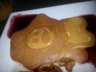 A lion-shaped pancake made for Sian
