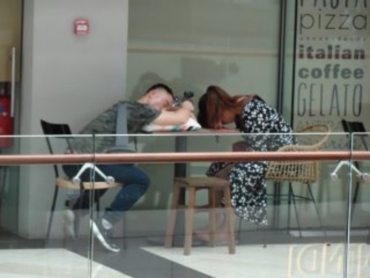 sleeping tourists