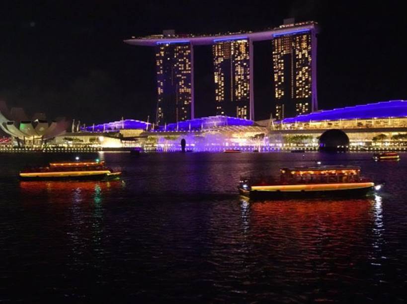The light show over Marina Bay