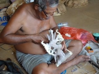 Inside the wood carving workshop