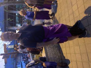 Dressed in a sarong for the temple