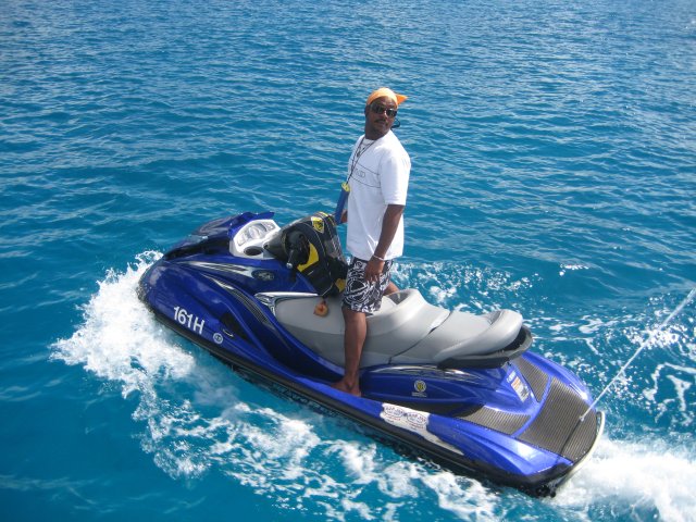 Caroline on the boat
