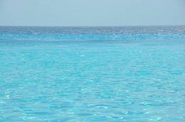 The clear turquoise sea