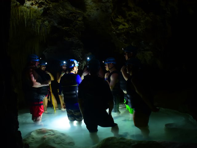Kitted out for the underground cave