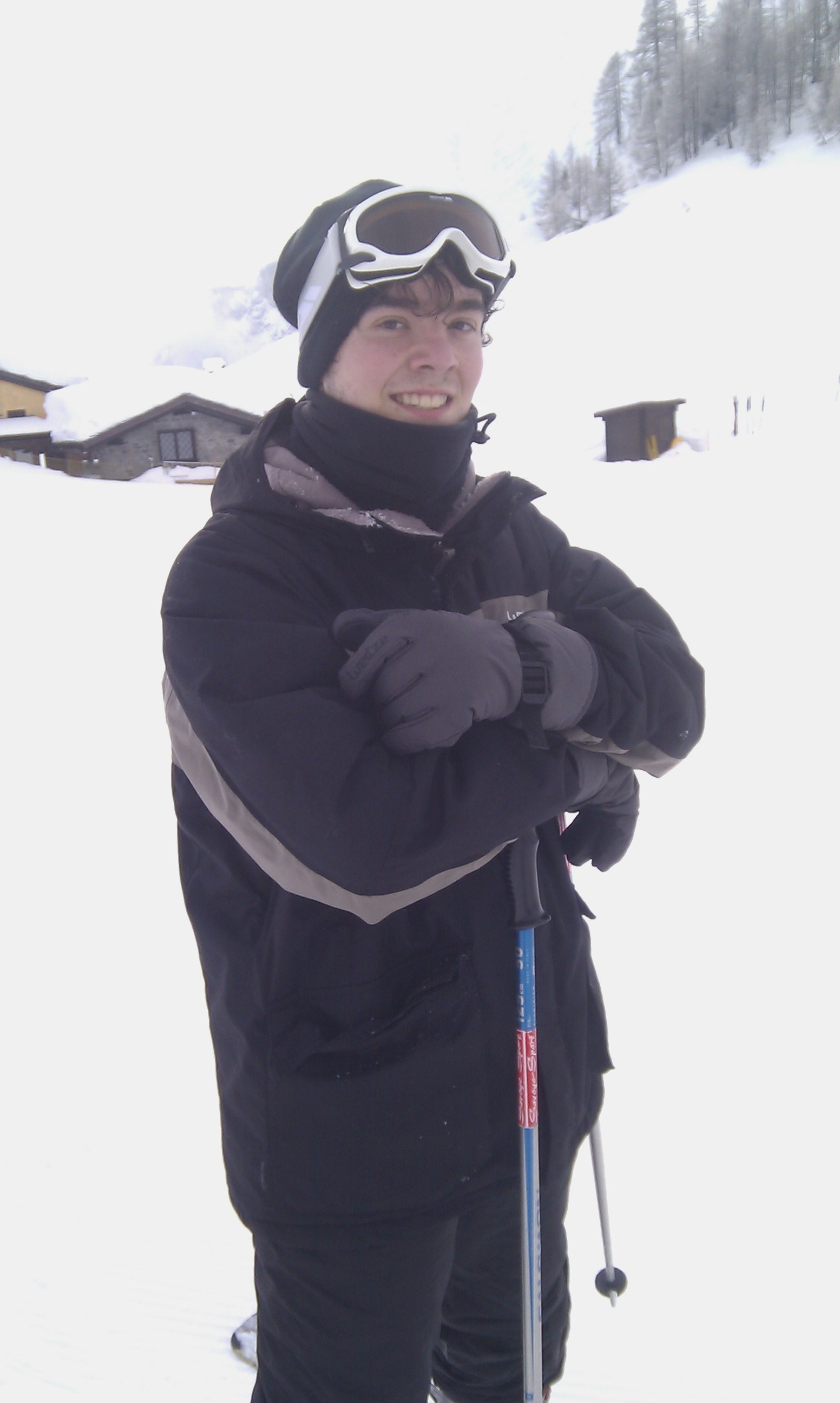 Kitted out in ski gear before the lesson