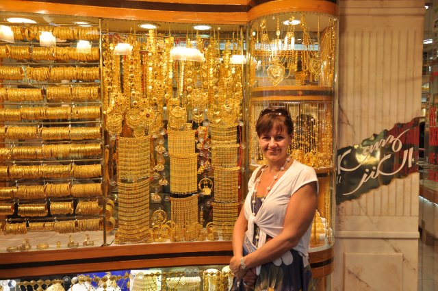 Mrs K at the Gold Souk