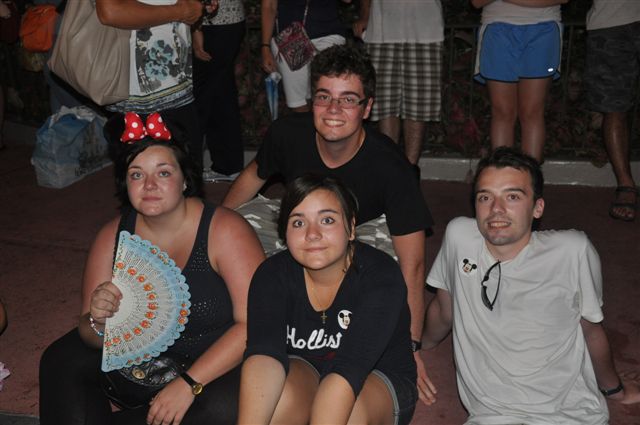 The family waiting for the evening parade