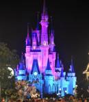 Cinderella Castle lit up at night