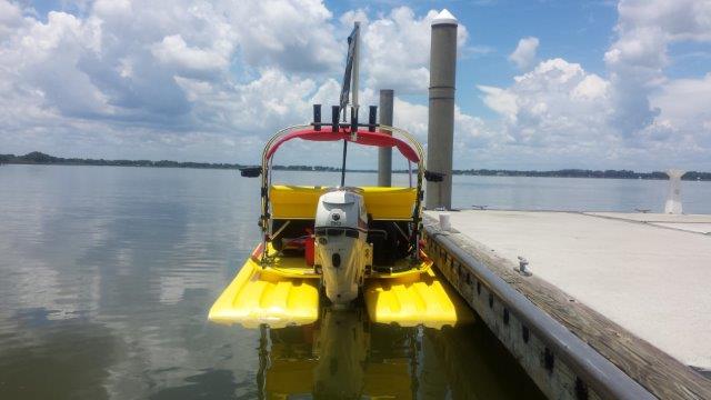 The two-seater Cat boats at Mount Dora dock
