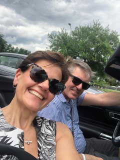 In our open top Mustang