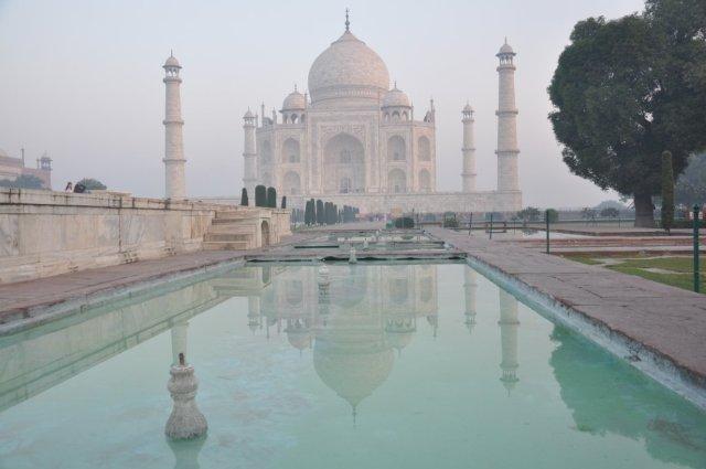The Taj Mahal at sunrise