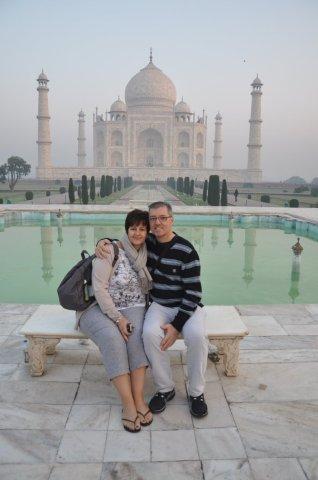Visitors at the Taj Mahal