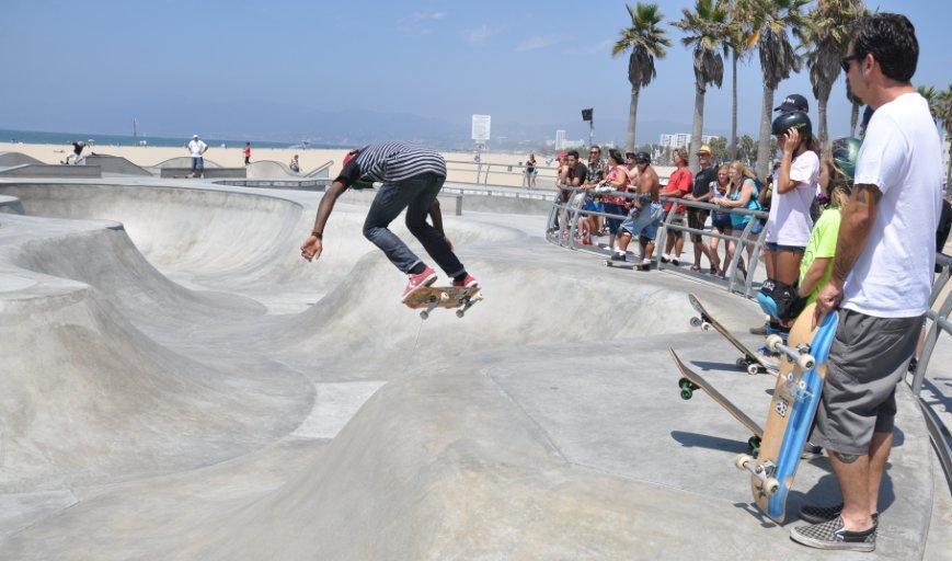 Venice Beach, with Muscle Gym and the skate park
