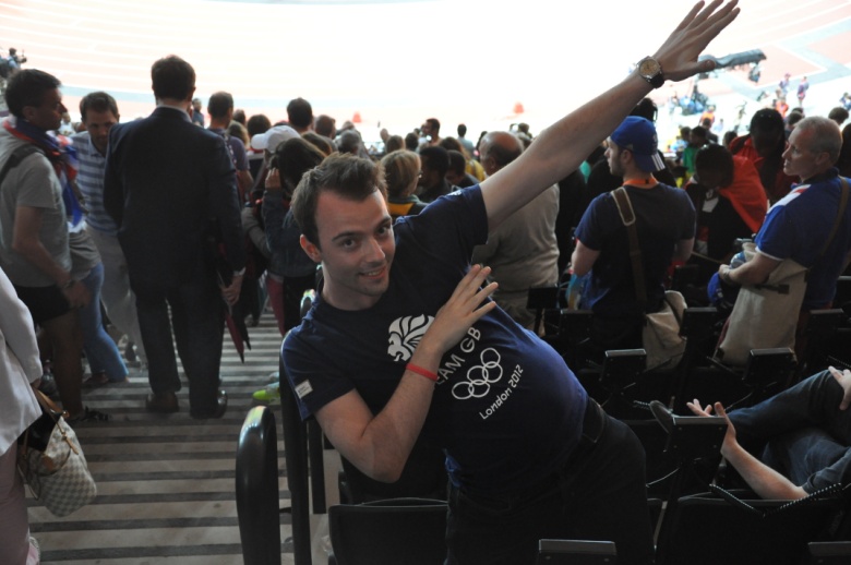 Celebrating the atmosphere in the stadium stands