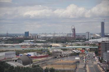 View from the cable car over the Olympic Park