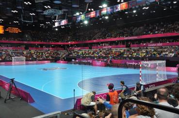 The Copper Box arena during the handball match