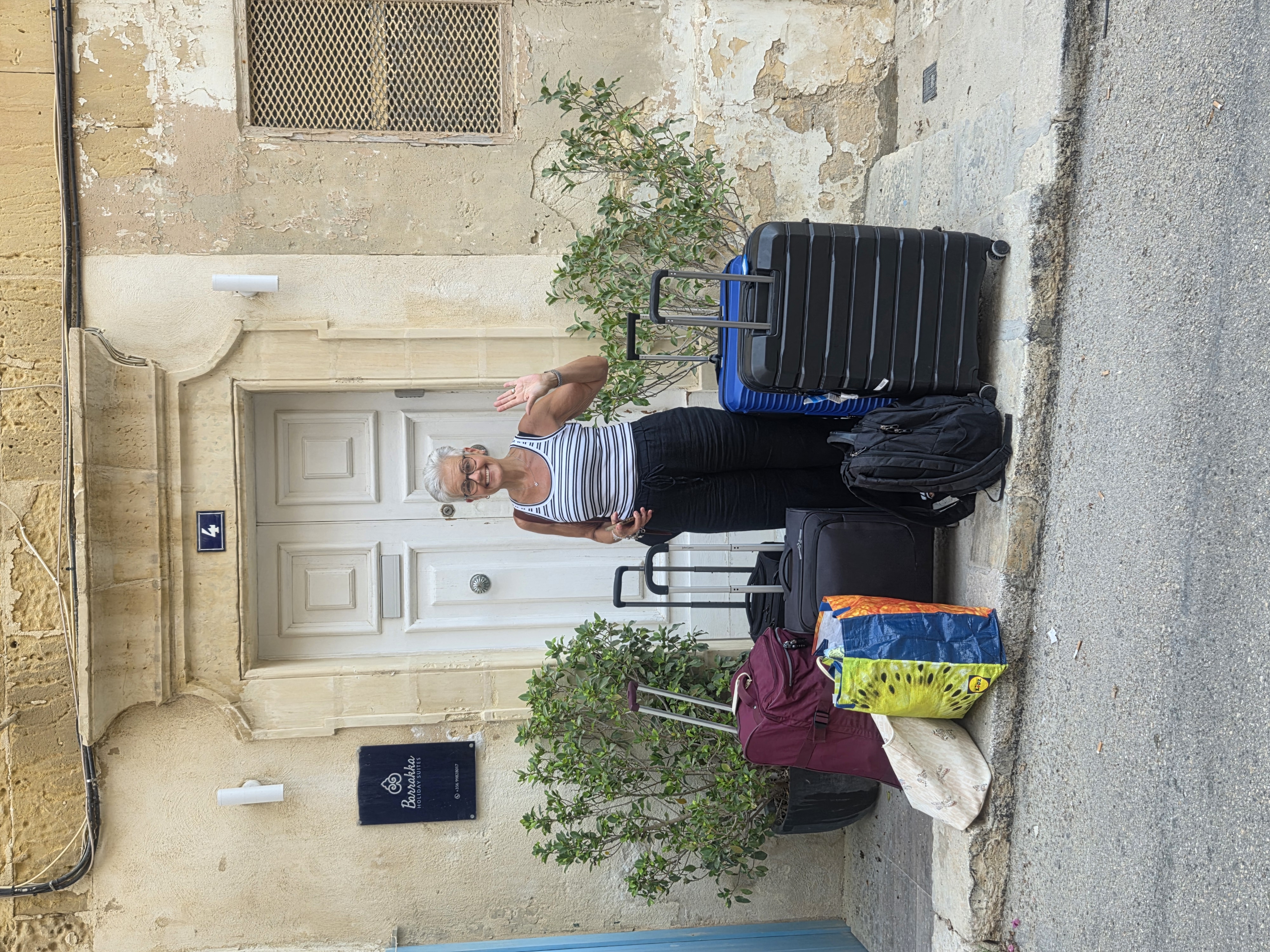 Luggage outside the apartment