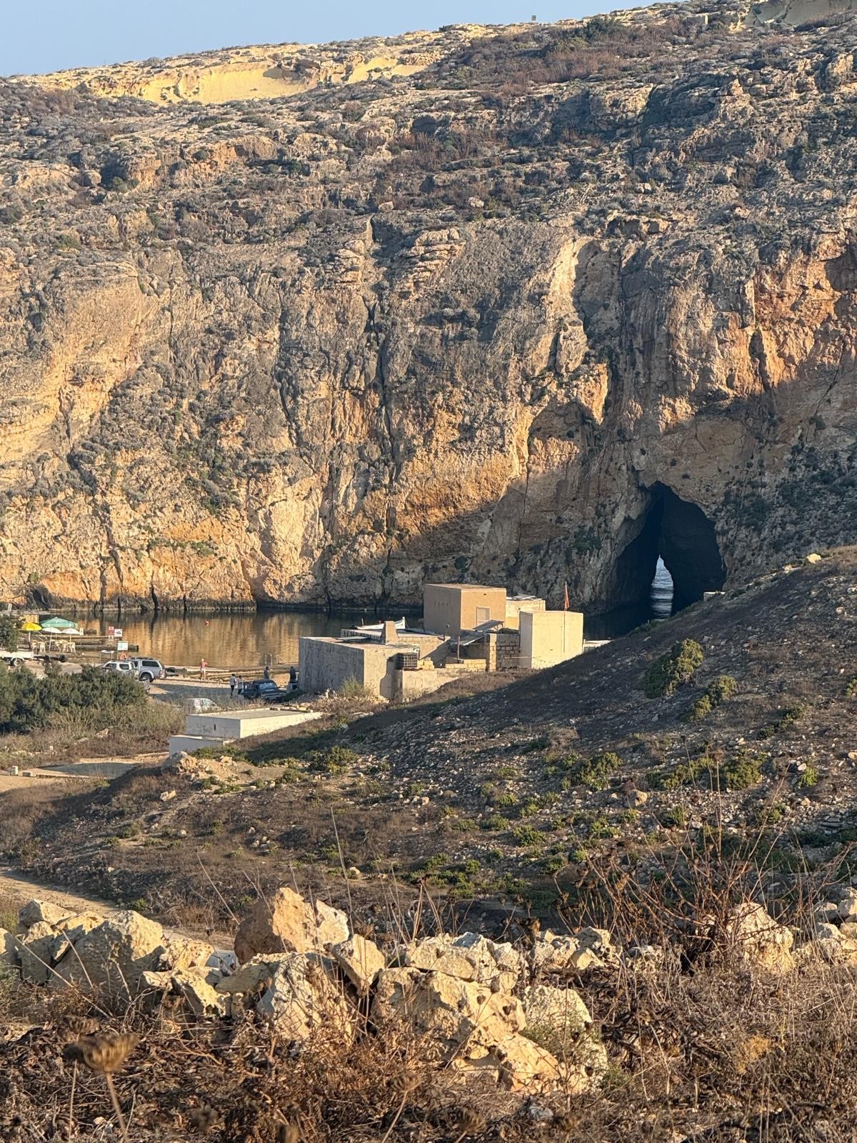 Inland sea and cave
