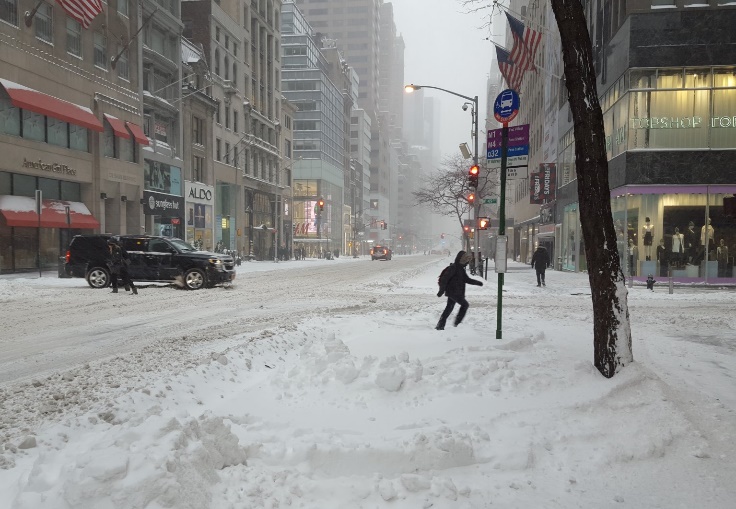 Snow covered streets in New York
