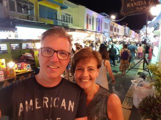 Food stalls at Phuket Old Town market