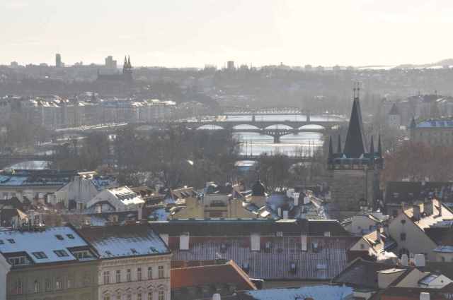 Prague streets in winter