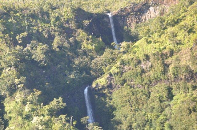 Aerial view of a Kauai canyon