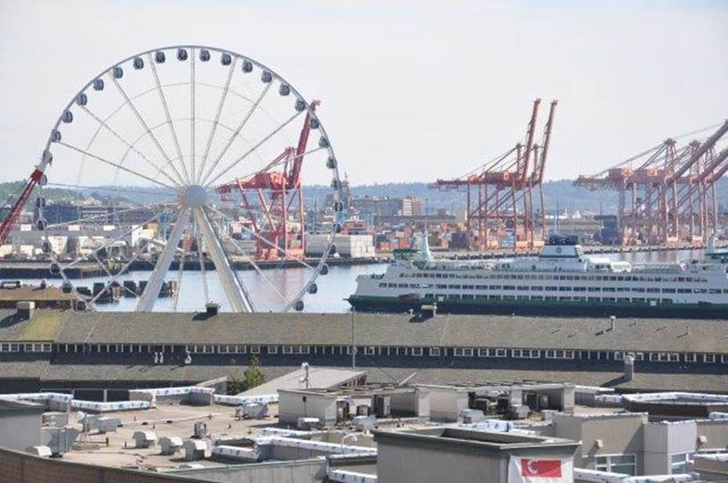 The ferry and houseboat locations in Seattle