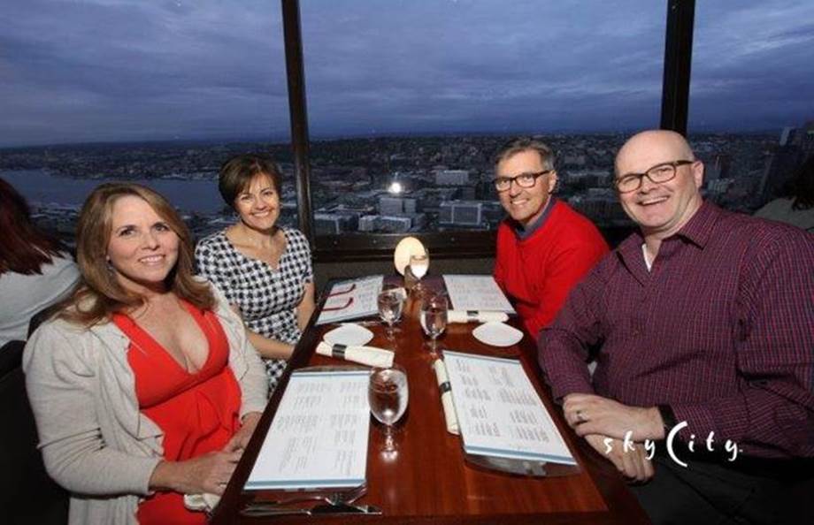 Dinner at the Space Needle revolving restaurant