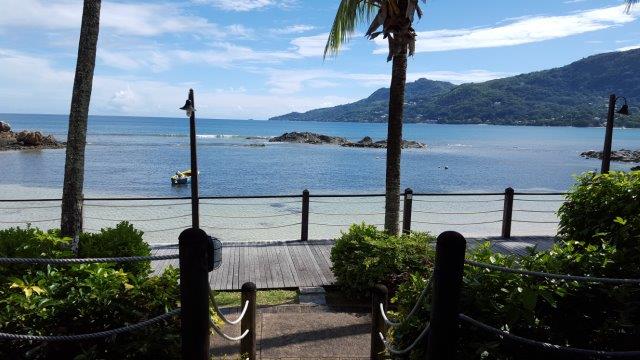 A clear blue sky over Mahe