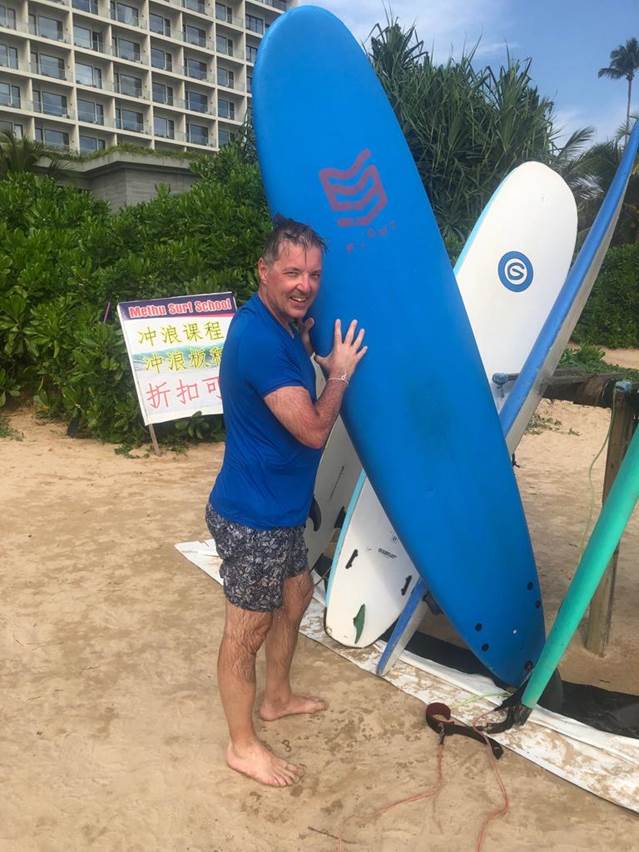 Still working on standing up while surfing