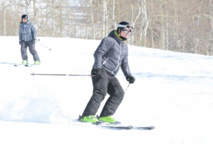 Mrs K snow shoeing at Steamboat Springs