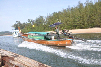 A typical longtail boat in Krabi
